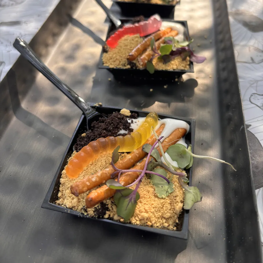 A composed plant-forward plate ready to serve